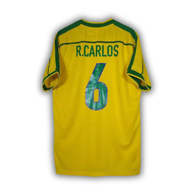 1998 Roberto Carlos Brazil World Cup Home Jersey