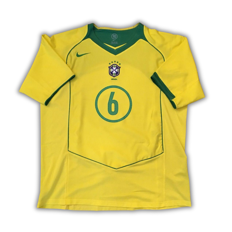 2004 Roberto Carlos Brazil Copa America Home Jersey