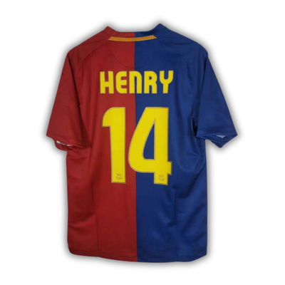 08/09 Henry Barcelona Home Jersey