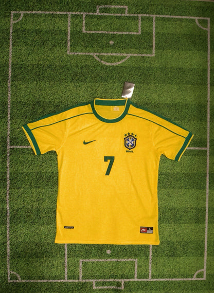 1998 Ronaldinho Brazil World Cup Home Jersey Large 