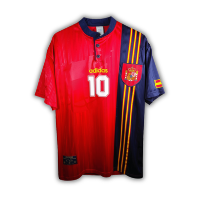 1996 Raul Spain Euro Home Jersey