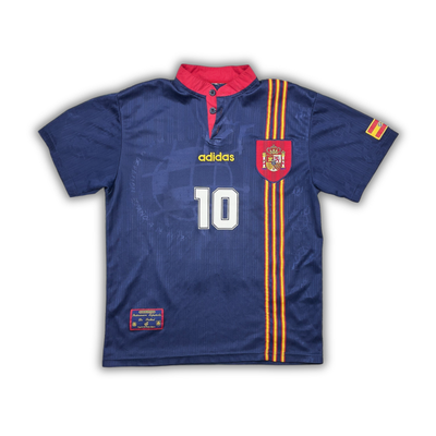 1996 Raul Spain Euro Away Jersey