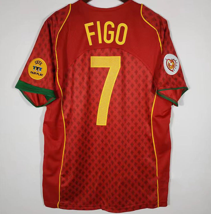 2004 Figo Portugal Euro Home Jersey