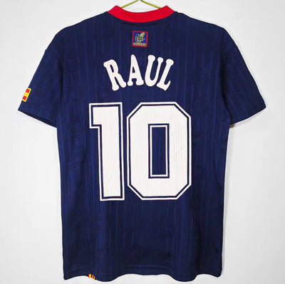 1996 Raul Spain Euro Away Jersey