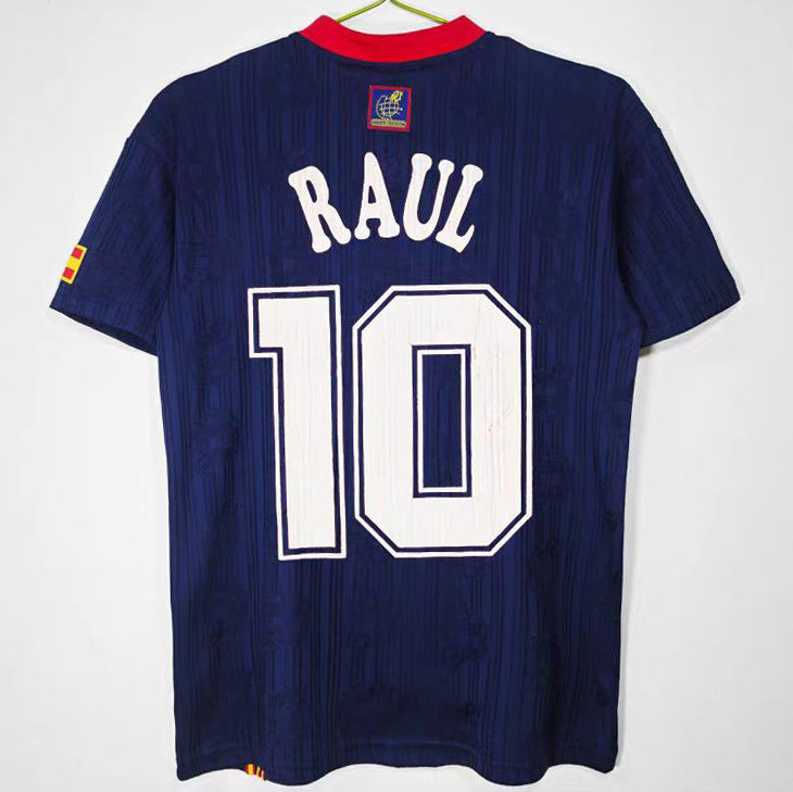 1996 Raul Spain Euro Away Jersey