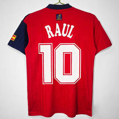 1996 Raul Spain Euro Home Jersey