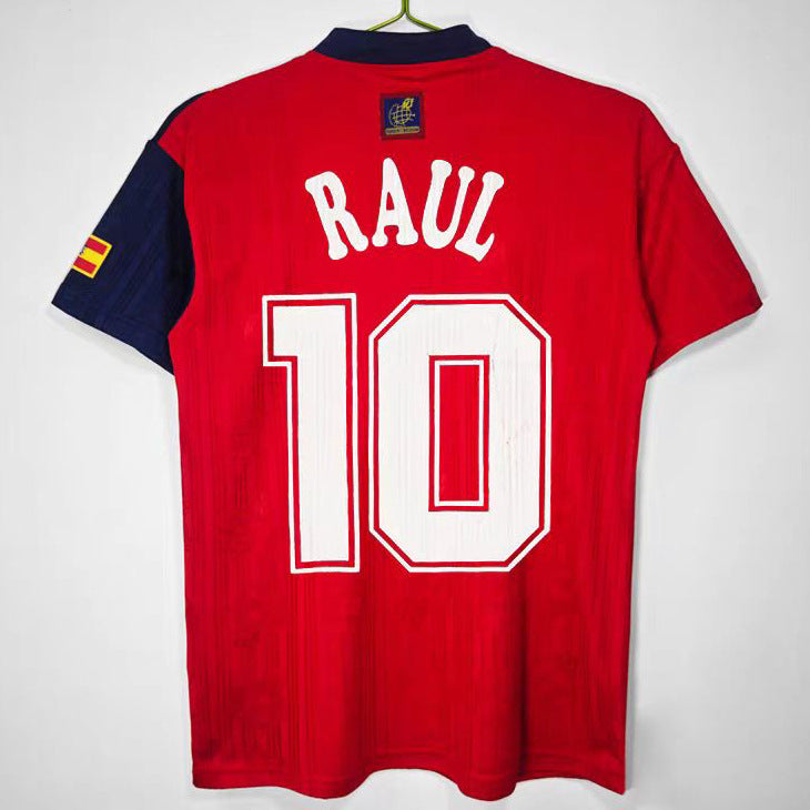 1996 Raul Spain Euro Home Jersey